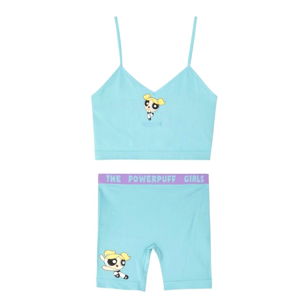 2pc The Powerpuff Girls Shorts and Tank Top Set (Bubbles) Blue Women's Sizes
